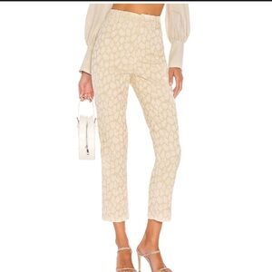 Lovers + Friends Neutral Leopard Albert Cropped Pants Size XL New w/o Tag